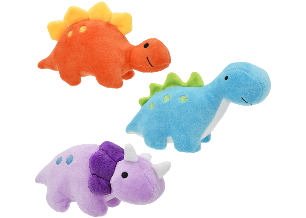 Multipet Pet Envy Mini Dinosaur Plush Dog Toy - 7"