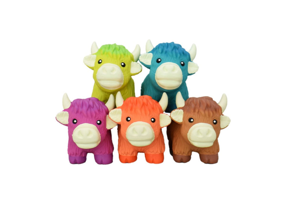Multipet Minipet Latex Highland Cow Dog Toy - 3.75"