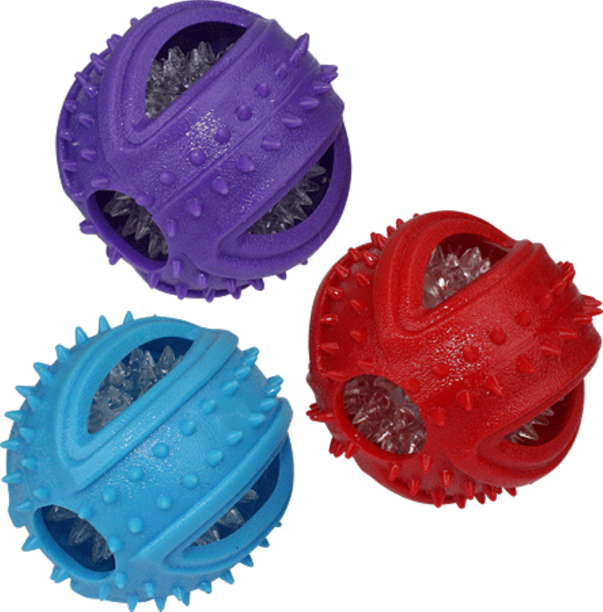 Multipet Doglucent TPR Outer Ring with Inner Ball 3.5in Dog Toy