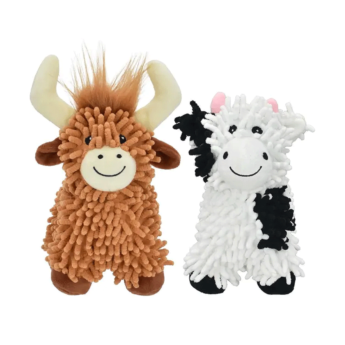 Multipet Floppy Cows Plush Dog Toy, Assorted, 10