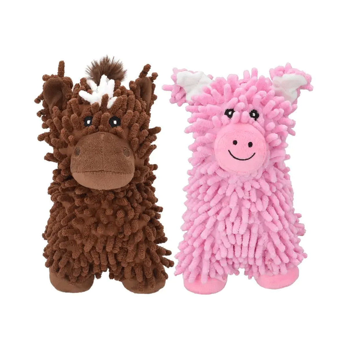 Multipet Floppy Farm Animals Plush Dog Toy, Assorted, 10