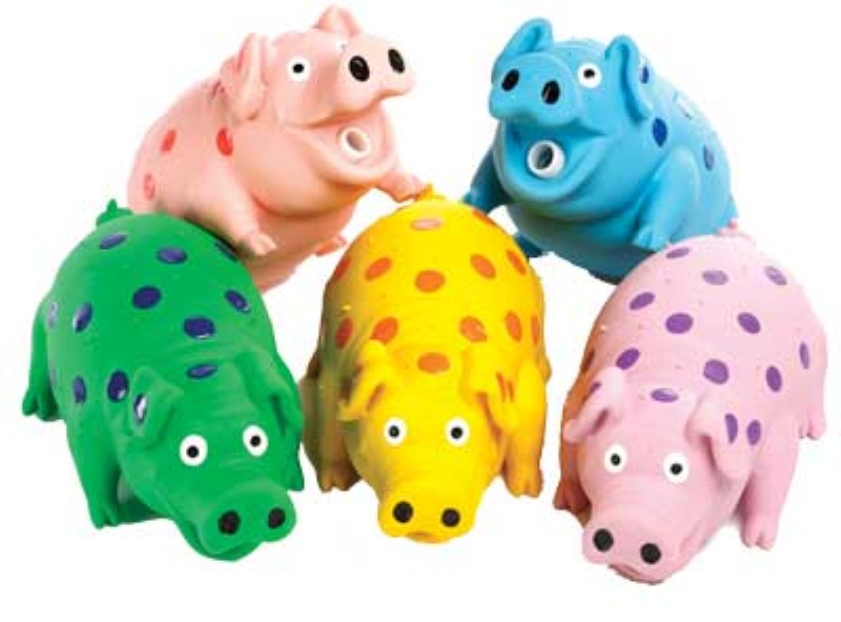 Multipet Globkens Pig Mini Dog Toy (Assorted Colors)