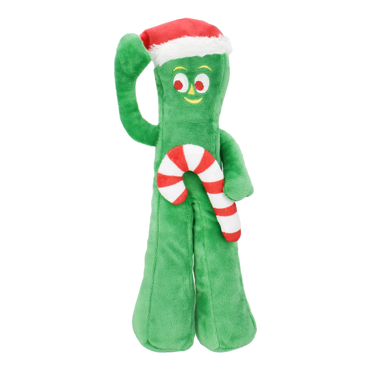 Multipet Holiday Gumby With Santa Hat and Candy Cane Plush Dog Toy 9