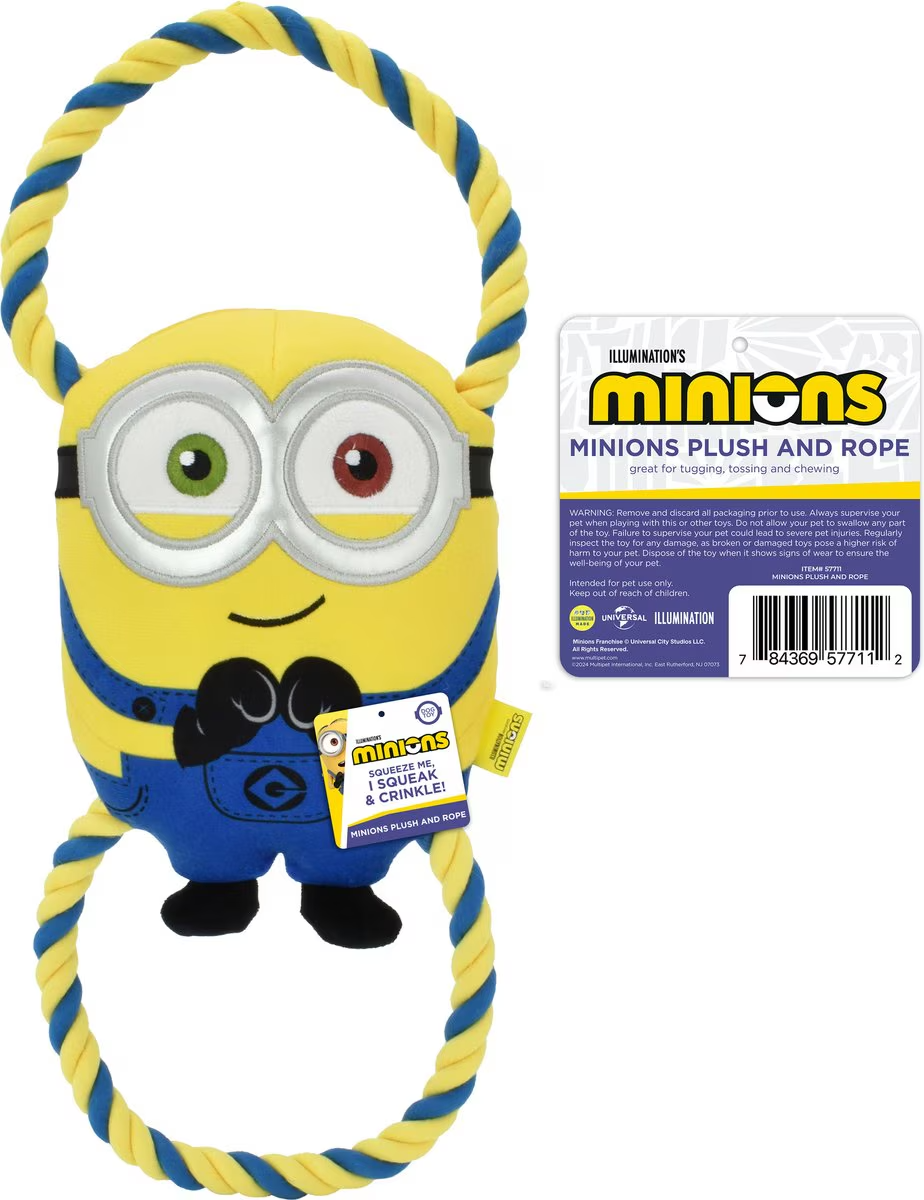 Multipet Minions® Bob Double Tug With Rope Dog Toy - 10