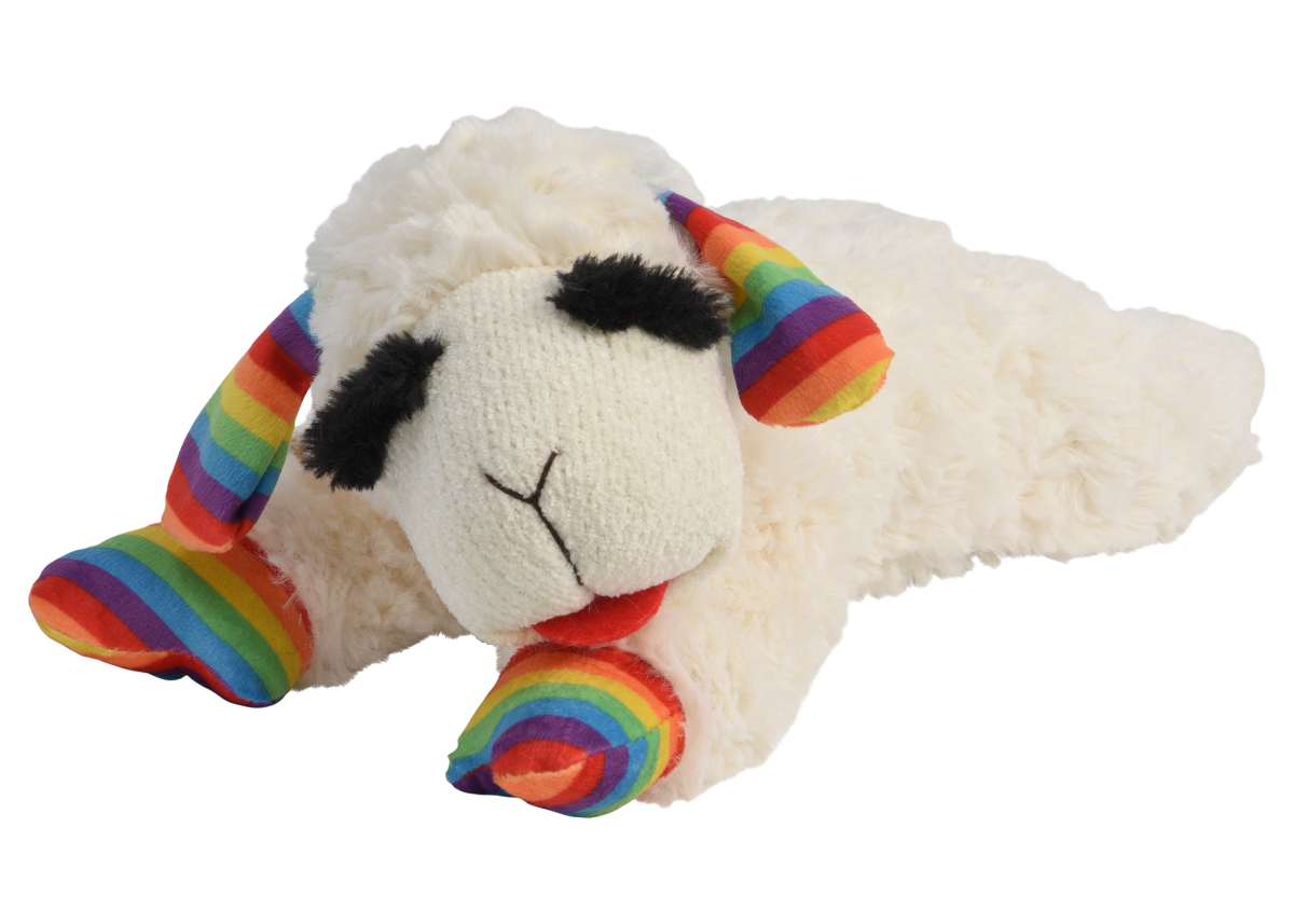 Multipet Rainbow Lamb Chop Plush Dog Toy