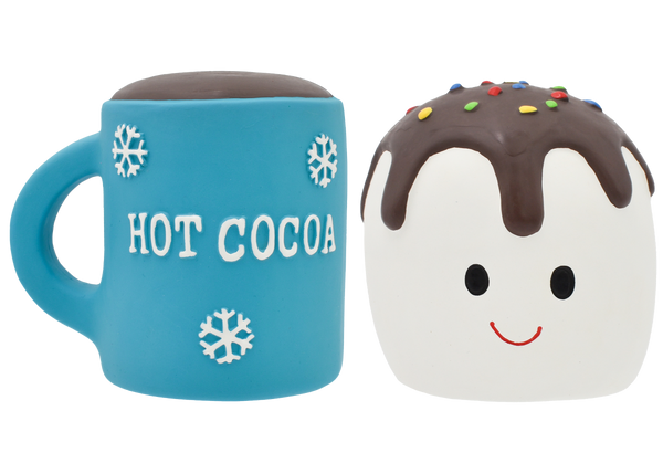 Multipet Multipet 3.5" Latex Hot Cocoa/Marshmallow Dog Toy, 2-Pack