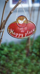 My Happy Place Bird Metal Sign 11.5" x 13.25" x 1" (Set of 2) By Manual Woodworkers & Weavers
