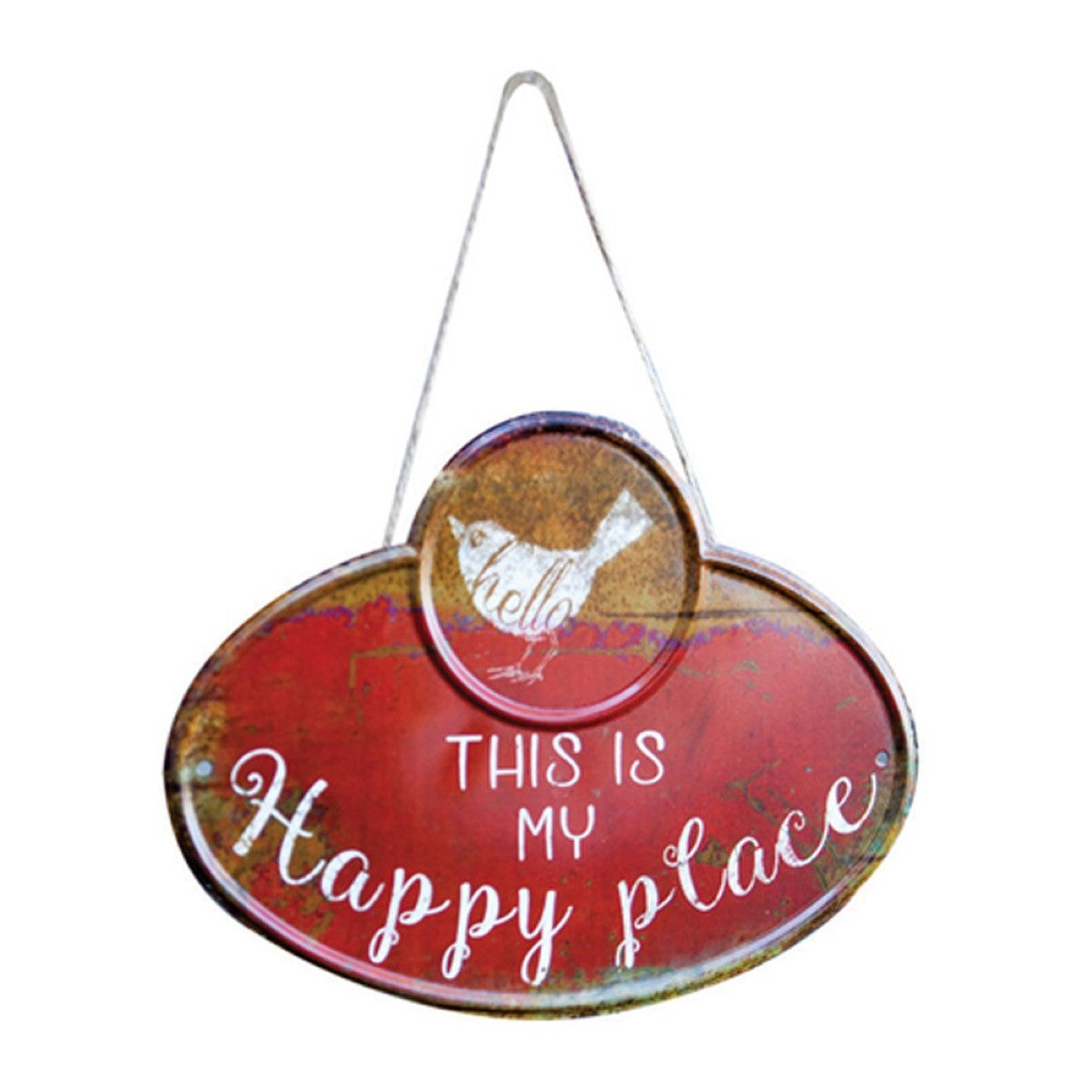 My Happy Place Bird Metal Sign By Manual Woodworkers & Weavers, Set of 2