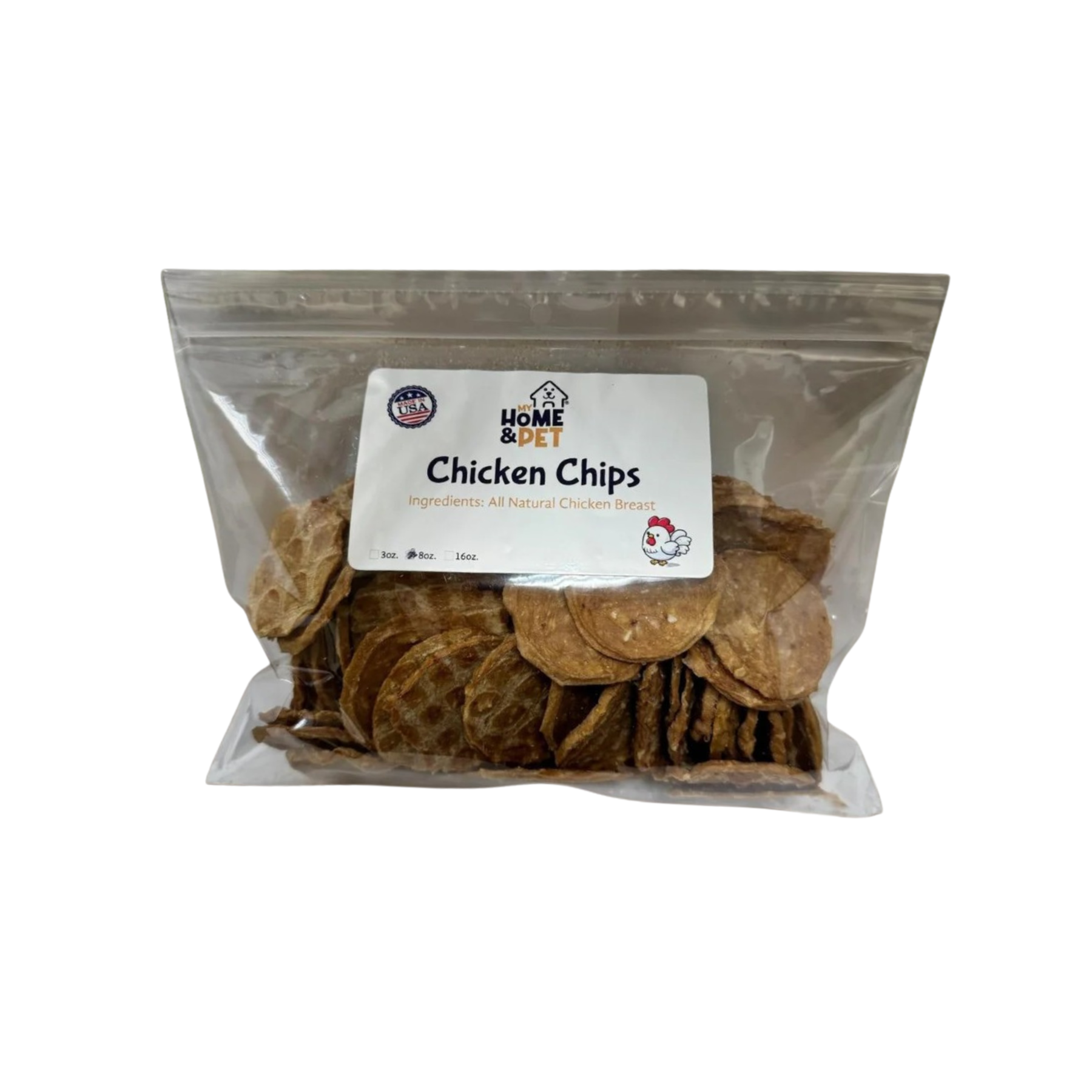 My Home & Pet Chicken Chips – All Natural Dog Treats, High Protein, Made in USA