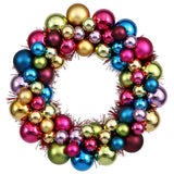 Vickerman Shiny and Matte Ball Wreath, 12", Multicolor
