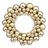 Vickerman Shiny and Matte Ball Wreath, 12", Gold