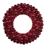 Vickerman Shiny and Matte Ball Wreath, 36", Red