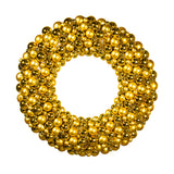 Vickerman Shiny and Matte Ball Wreath, 36", Gold