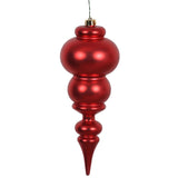 Vickerman 14" Finial Christmas Ornament, Red, Matte
