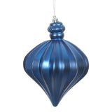 Vickerman 6" Matte Onion Drop Christmas Ornament, Blue