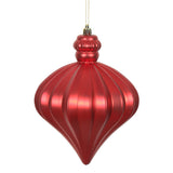 Vickerman 6" Matte Onion Drop Christmas Ornament, Red