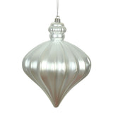 Vickerman 6" Matte Onion Drop Christmas Ornament, Silver