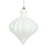 Vickerman 6" Matte Onion Drop Christmas Ornament, White