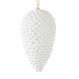 Vickerman Matte Glitter Pinecone Christmas Ornament, 7", White
