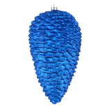 Vickerman Matte Glitter Pinecone Christmas Ornament, 7", Blue