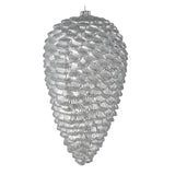 Vickerman Matte Glitter Pinecone Christmas Ornament, 7", Silver