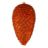 Vickerman Matte Glitter Pinecone Christmas Ornament, 7", Burnished Orange