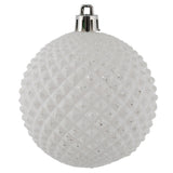 Vickerman Durian Glitter Ball Ornament, 2.75", White