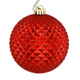 Vickerman Durian Glitter Ball Ornament, 2.75", Red