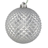 Vickerman Durian Glitter Ball Ornament, 2.75", Silver