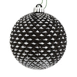 Vickerman Durian Glitter Ball Ornament, 2.75", Black
