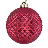 Vickerman Durian Glitter Ball Ornament, 2.75", Berry Red