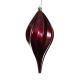 Vickerman UV Candy Swirl Drop Christmas Ornament, 8", Burgundy