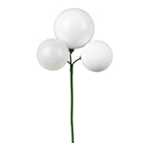 Vickerman 18" Ball Ornament Christmas Pick, 4 per Bag, White