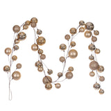 Vickerman 10' Assorted Ball Branch Garland - 2.4", 3" & 4" Balls, Champagne