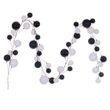 Vickerman 10' Assorted Ball Branch Garland - 2.4", 3" & 4" Balls, Black / White
