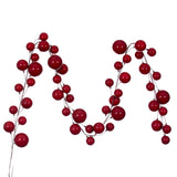 Vickerman 10' Pearl Branch Ball Garland, Red