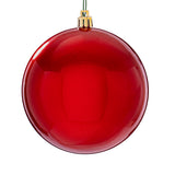 Vickerman Red Ball Ornament, 4", Candy, 6 per Bag
