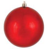 Vickerman Red Ball Ornament, 4", Shiny, 6 per Bag