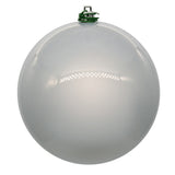 Vickerman Silver Ball Ornament, 3", Pearl, 12 per Bag
