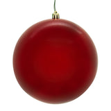 Vickerman Red Ball Ornament, 4", Pearl Seamless UV, 6 per Box