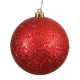Vickerman Red Ball Ornament, 4", Sequin, 6 per Bag