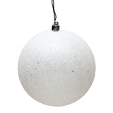 Vickerman White Ball Ornament, 4", Sequin, 6 per Bag
