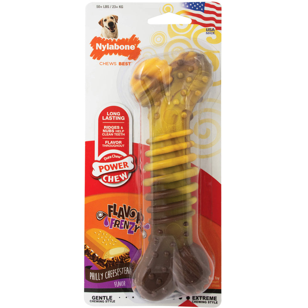 Nylabone Flavor Frenzy Power Chew Dog Toy Cheesesteak - Souper