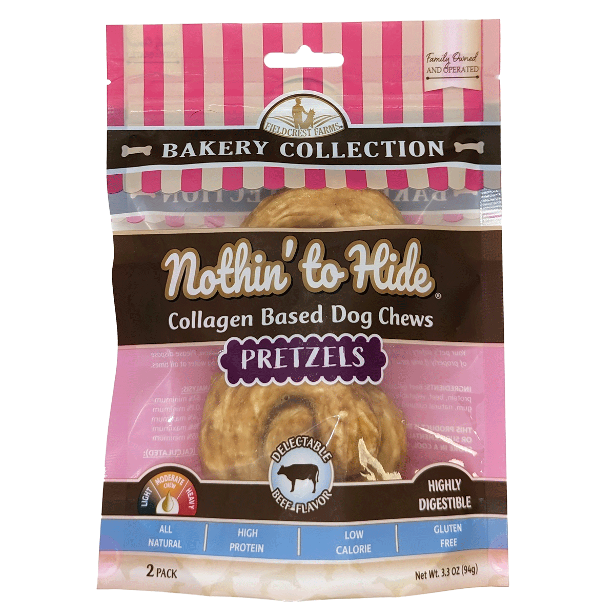 Nothin' To Hide Bakery Beef Pretzel Dog Treats (2 Sizes Available)