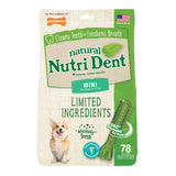 Nylabone Nutri Dent Limited Ingredient Dental Chews - Fresh Breath / Mini, 78 count