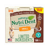 Nylabone Nutri Dent Limited Ingredient Dental Chews - Filet Mignon / Small, 64 count