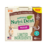 Nylabone Nutri Dent Limited Ingredient Dental Chews - Filet Mignon / Medium, 40 count