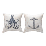 Nautical Wonder & Anchor Climaweave Throw Pillow 12" x 12" By Jennifer Pugh