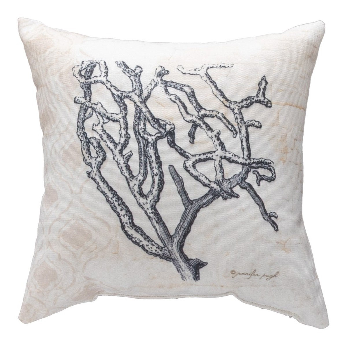 Nautical Wonder & Coral Climaweave Throw Pillow By Manual Woodworkers & Weavers