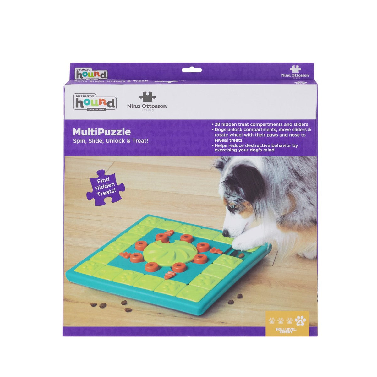 Outward Hound MultiPuzzle Dog Treat Puzzle Toy Game